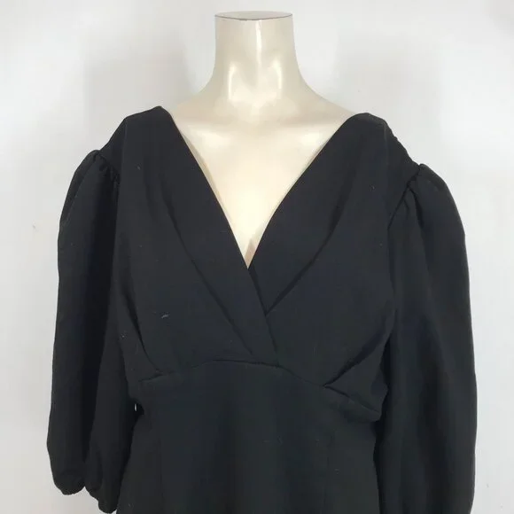 VIXEN MICHELINE PITT - WOMEN'S 3X -BLACK 3/4 LENGTH SLEEVE V NECK DRESS - Picture 2 of 8